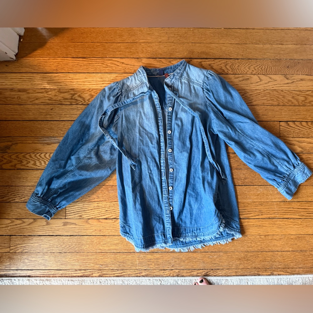 Anthropologie Pilcro Tie Neck Denim Shirt - Size XS